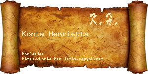 Konta Henrietta névjegykártya